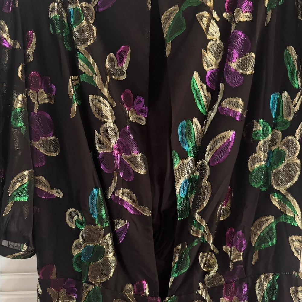 ba&sh Black Dress with Purple and Green Floral Pattern - Picture 5 of 9